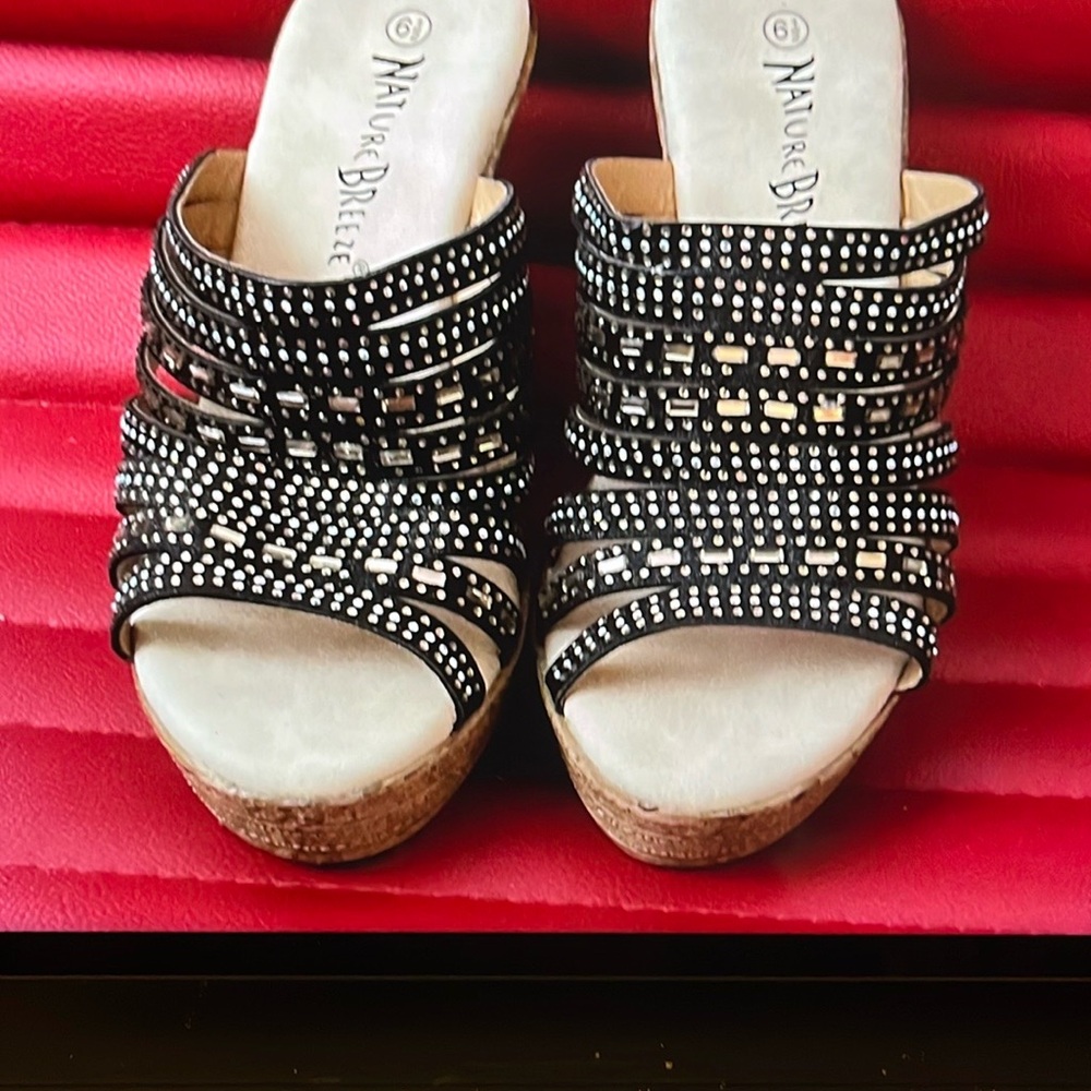 Naturalizer Black Mules with Elegant Beading
